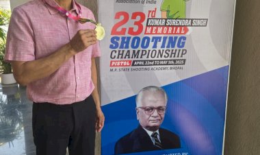 Rajiv Kumar MD HP TDC won silver medal in Pistol shooting