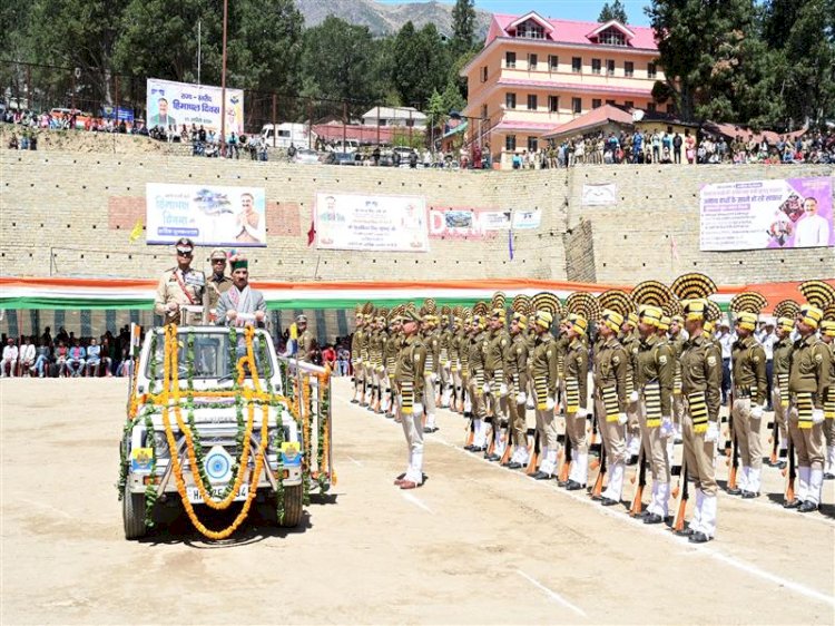 State level Himachal Day celebrated at Peo, CM unfurls National Flag